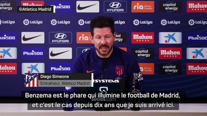 17e j. - Simeone : “Benzema est le phare qui illumine le football de Madrid depuis dix ans"