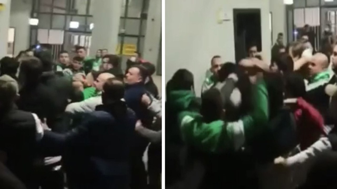 Bursa'da maç sonrası taraftarlar arasında tekme tokat kavga