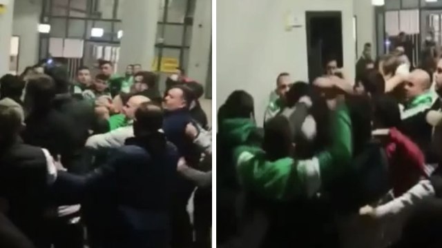 Bursa'da maç sonrası taraftarlar arasında tekme tokat kavga