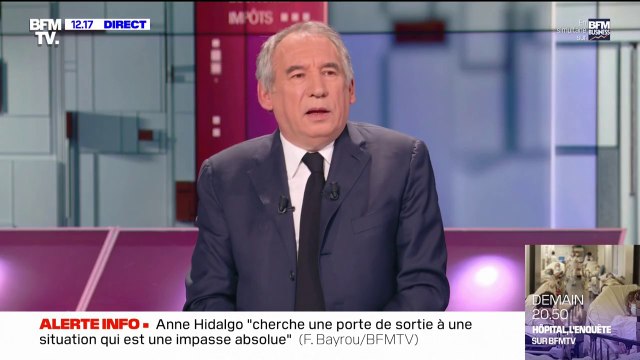 François Bayrou considère qu'Anne Hidalgo cherche une porte de sortie à une situation qui est une impasse absolue