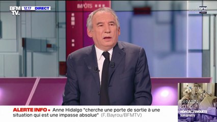 François Bayrou considère qu'Anne Hidalgo "cherche une porte de sortie à une situation qui est une impasse absolue"