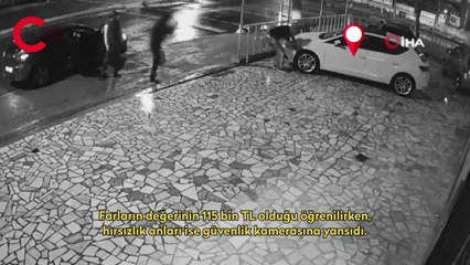 Park halindeki araçların farlarını çalan hırsız yakalandı