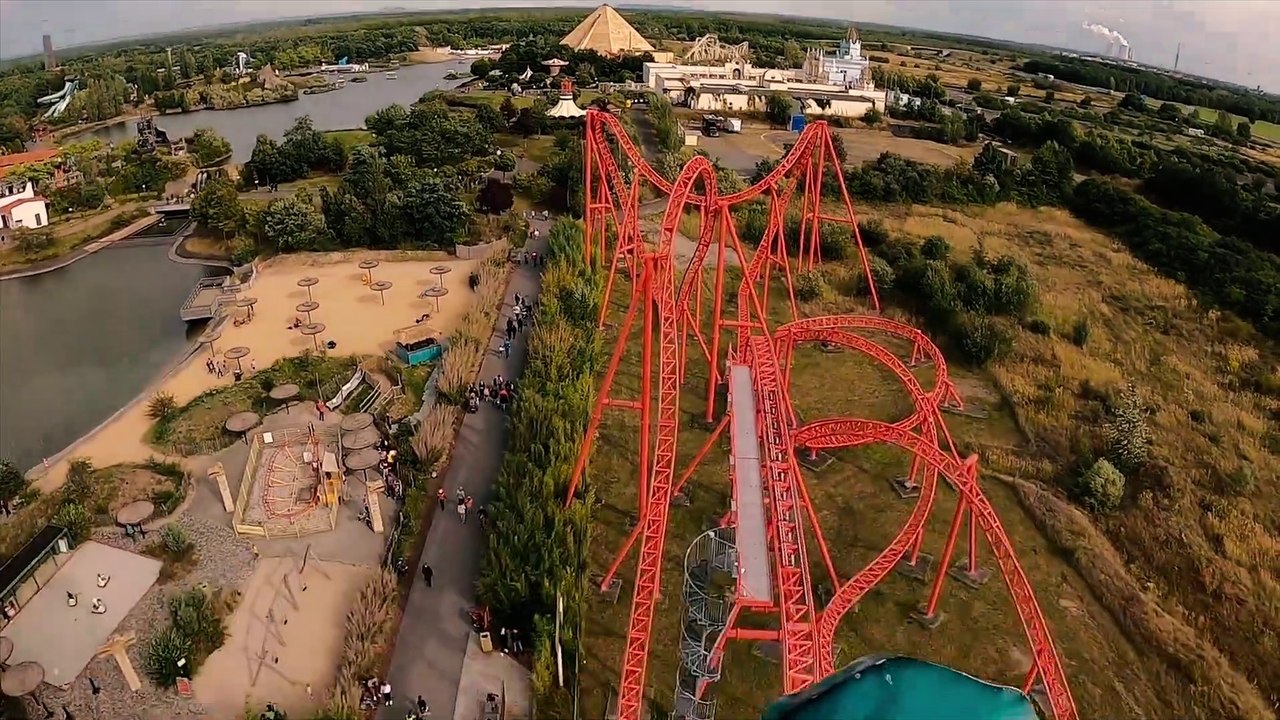 Huracan Roller Coaster (Belantis Theme Park -  Leipzig, Germany) - 4k Roller Coaster POV Video