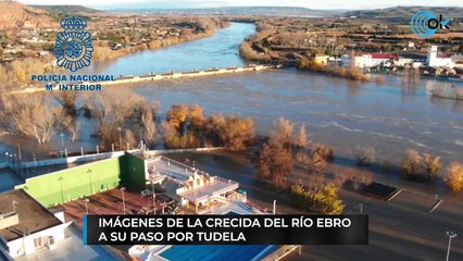 Imágenes de la crecida del Ebro a su paso por Tudela
