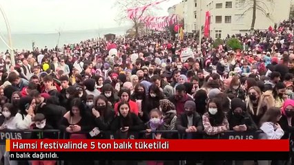 Hamsi festivalinde 5 ton balık tüketildi