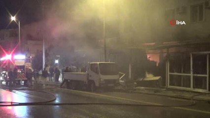 Didim'de iş yerinde çıkan yangında facianın eşiğinden dönüldü