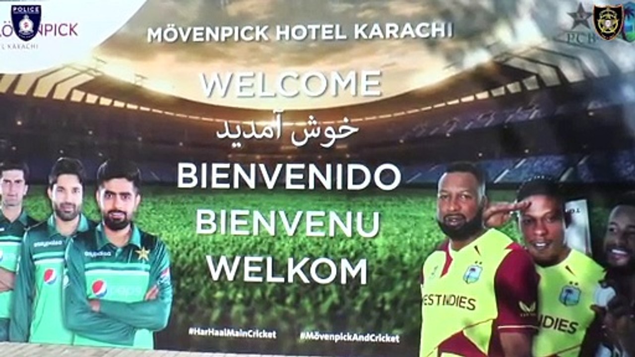 A FULL DRESS REHEARSAL OF SECURITY ARRANGEMENTS CONDUCTED BEFORE PAKISTAN WEST INDIES CRICKET MATCHES .