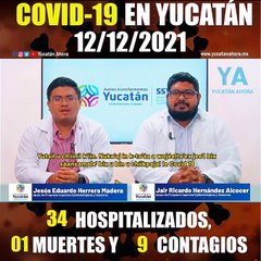 Panorama de Covid-19 en Yucatán. Actualización al 12 de diciembre de 2021