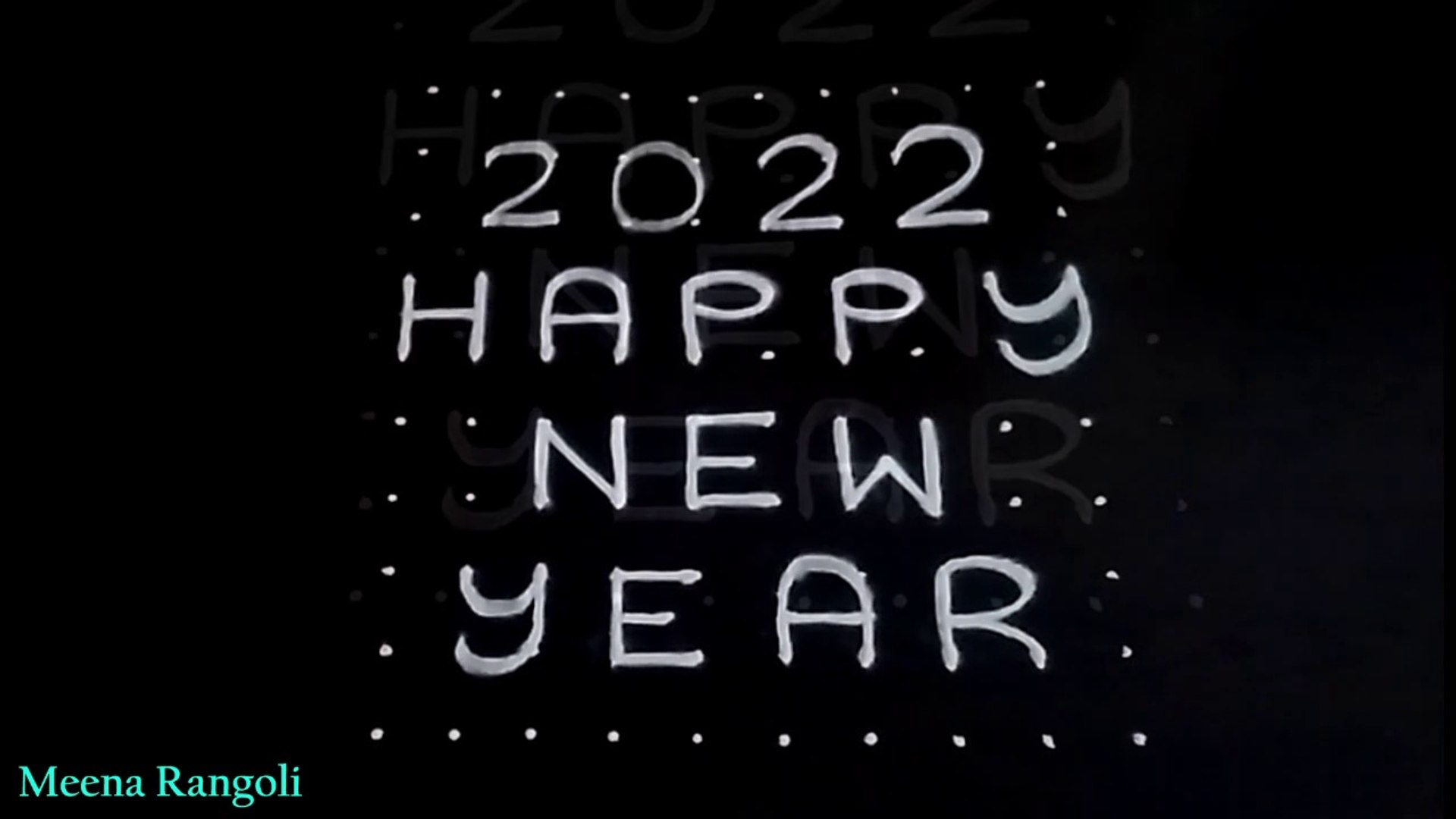 ⁣2022 Happy new year rangoli design - new year kolams 2022 - new year muggulu 2022