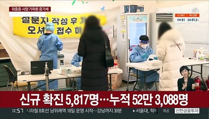일요일 최다 5,817명 확진…성인 부스터샷 예약 시작