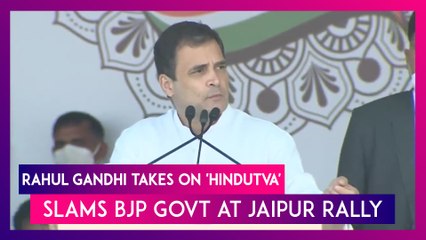 Rahul Gandhi Takes On 'Hindutva' At Jaipur Rally, Slams BJP Govt For 'Anti-People' Policies