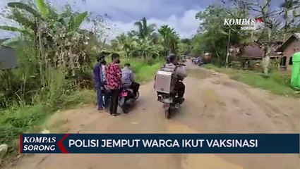 Polres Sorong Kota Menyusuri Pemukiman Warga Ajak Vaksinasi Covid-19