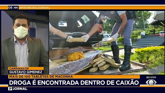 Mais de 100 tabletes de maconha foram encontrados dentro de um caixão, no interior de São Paulo. O motorista foi preso em flagrante.