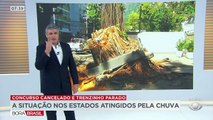Os trilhos do trem que leva ao cristo redentor foram bloqueados pelas árvores que caíram com o temporal no Rio de Janeiro. E até provas de um concurso público precisaram ser suspensas.