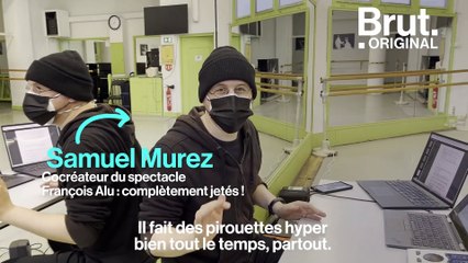 En répétition avec le danseur François Alu avant son seul en scène