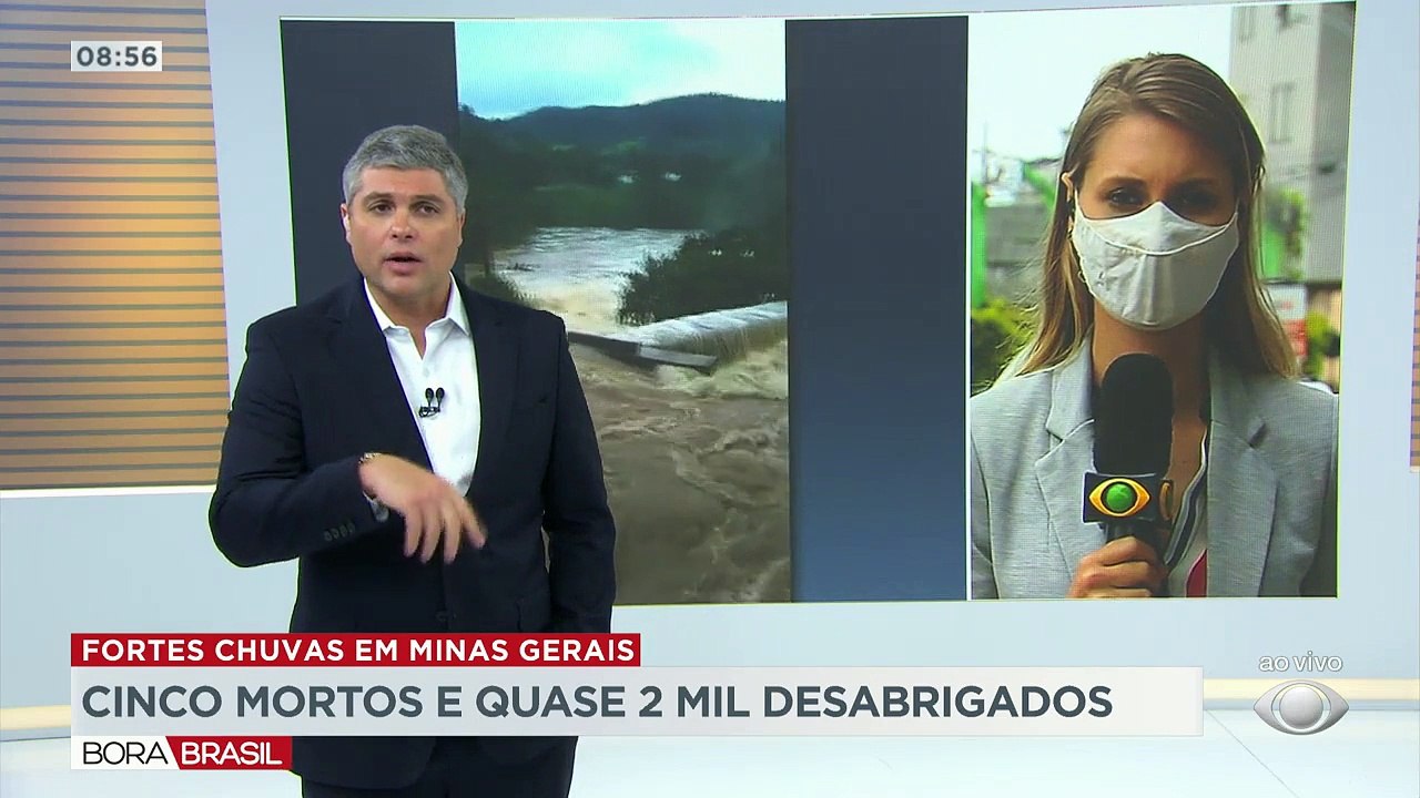 Fortes chuvas causam estragos em Minas Gerais. Até agora, cinco pessoas morreram e quase duas mil ficaram desabrigadas.
