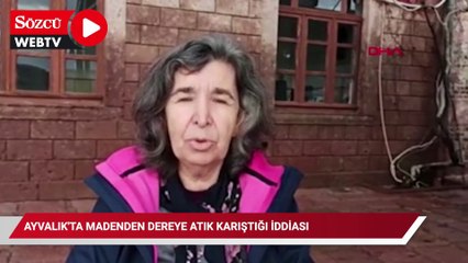 Ayvalık'ta madenden dereye atık karıştığı iddiası üzerine sudan numune alındı