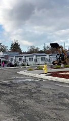 Construction Worker Shows Off for School Kids