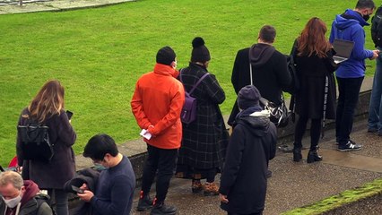 Long queues form outside St Thomas' vaccine centre