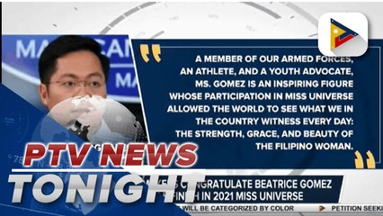 Palace, lawmakers congratulate Beatrice Gomez after top 5 finish in 2021 Miss Universe