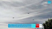 Unos 7 helicópteros sobrevolaron la Ciudad y despertaron la preocupación de los vecinos platenses
