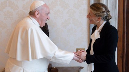 La comunista Yolanda Díaz califica de «muy emocionante» su encuentro con el Papa en el Vaticano