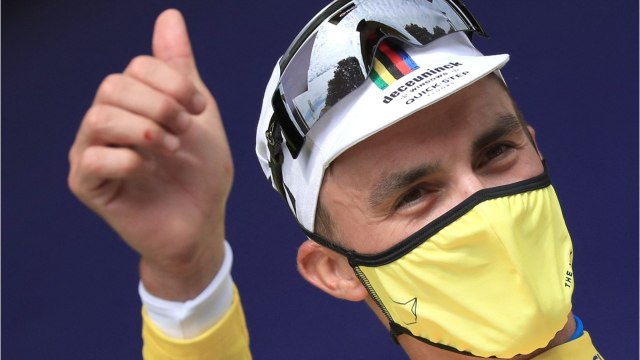 VOICI : Tour de France 2021 : Julian Alaphilippe fait une tendre déclaration à sa chérie et leur fils Nino après sa victoire