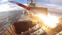 Russian Warship Shows Its Firepower In Attack Training.mp4