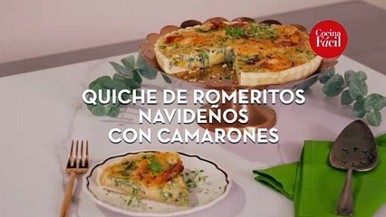 Quiche de romeritos navideños con camarones ‍ - Cocina Fácil
