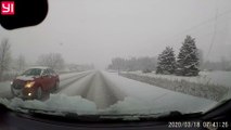 Crash Caused by Oncoming Sliding Car