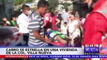 Conductor “a pichinga” cae sobre una casa y deja herida a una familia en col. Villa Nueva