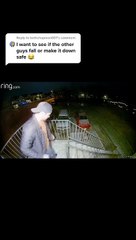 Guy Slips and Slides Down Icy Stairs