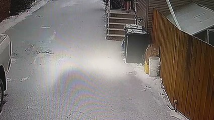 Man in Crocs Takes Icy Tumble