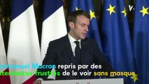 VOICI -  Emmanuel Macron en sortie officielle pour le déconfinement : ce détail qui a interpellé les internautes