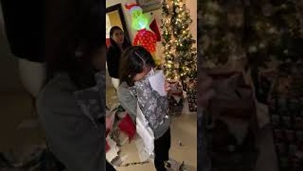 Little Girl Happy Cries When She Sees Her Christmas Present