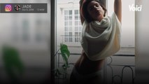 Voici - PHOTO Jade Leboeuf très sexy en chemisier transparent et sans soutien-gorge dans les rues de New York