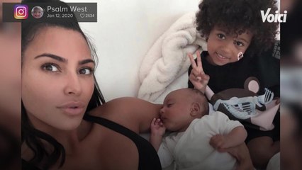 VOICI-PHOTO Kim Kardashian fière des accomplissements de son petit dernier, Psalm