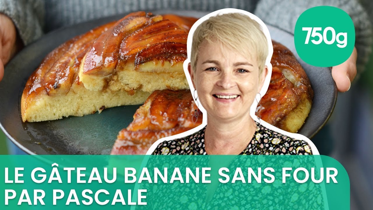 Recette du gâteau renversé à la banane sans four - 750g