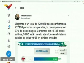 COVID-19 | Venezuela registró 403 casos comunitarios, 3 importados y 427.108 pacientes recuperados