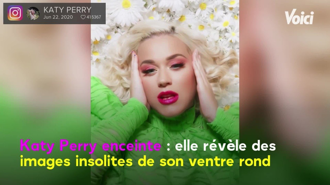 VOICI - PHOTO Katy Perry enceinte : elle partage de nouvelles images de son ventre rond et commente avec humour
