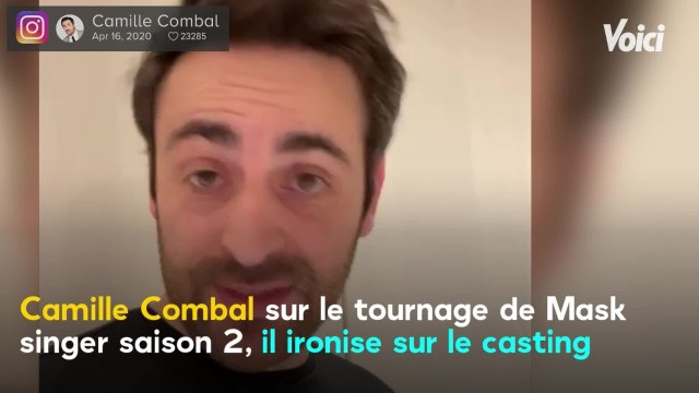 VOICI : Camille Combal (Mask singer saison 2) : l'animateur en tournage de l'émission ironise sur le casting