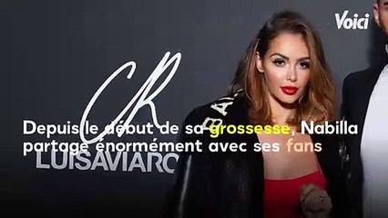Voici - PHOTO Nabilla « comblée " par sa première grossesse, elle prend la pose topless