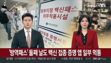 '방역패스' 둘째날도 백신 접종 증명 앱 일부 먹통