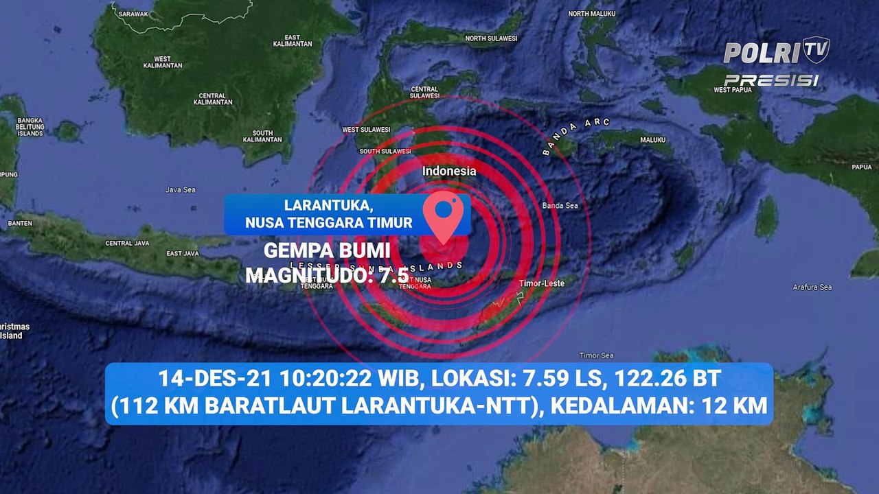BMKG Mengeluarkan Peringatan Dini Gempa Magnitudo 7,5 di Wilayah NTT
