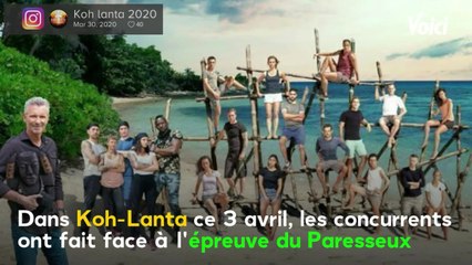 VOICI - Koh-Lanta 2020 : Ahmad premier à tomber sur l'épreuve du Paresseux, les internautes le chambrent