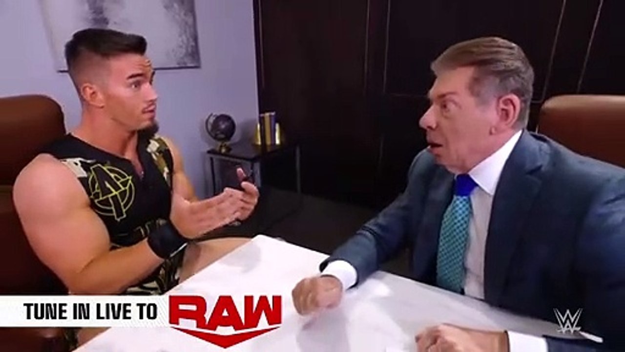 Vince McMahon Tells Austin Theory he has no friends - RAW December 13 2021