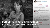 VOICI - PHOTO Laura Smet pose seins nus sous une salopette