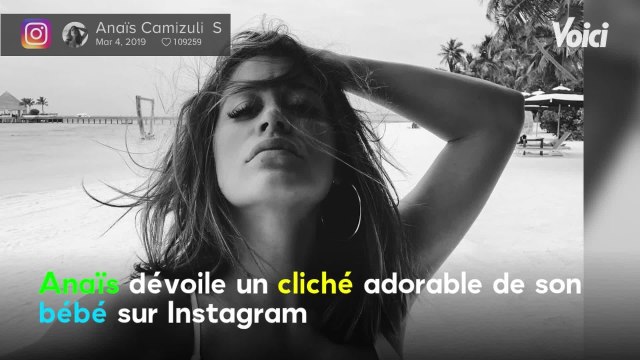 Voici - PHOTO Anaïs Camizuli maman, elle s’extasie devant la « bouche en cœur de sa fille