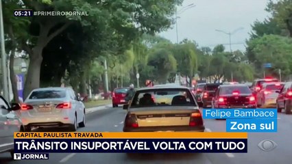 A capital paulista já voltou a registrar congestionamentos insuportáveis. O trânsito na cidade está cada vez mais travado.