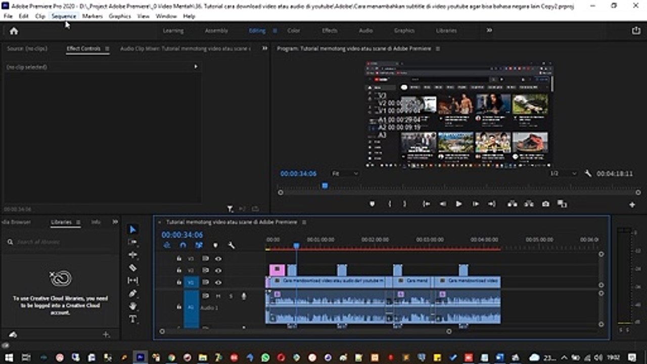 Mengatasi Error compiling movie Unknown error pada Adobe Premiere